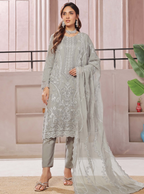 Pakistani Bin Hammeed Nimra Embroidered Chiffon Unstitched Three Piece – Slate Grace