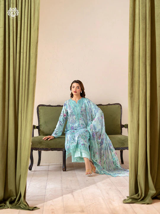 Pakistani Rang Pasand By GullJee Embroidered Unstitched Lawn Collection — Ocean Breeze