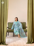 Pakistani Rang Pasand By GullJee Embroidered Unstitched Lawn Collection — Ocean Breeze
