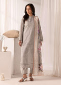 Pakistani Khoobsurat By Nur Embroidered Unstitched Lawn Collection — Silver Mist
